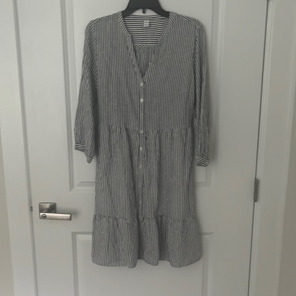 Striped V-neck Dress - Picture 1 of 5